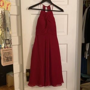 Azazie Adriana burgundy dress